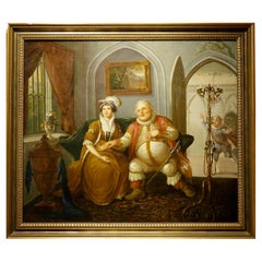 " Falstaff ", oil on canvas, English school, 19th century.