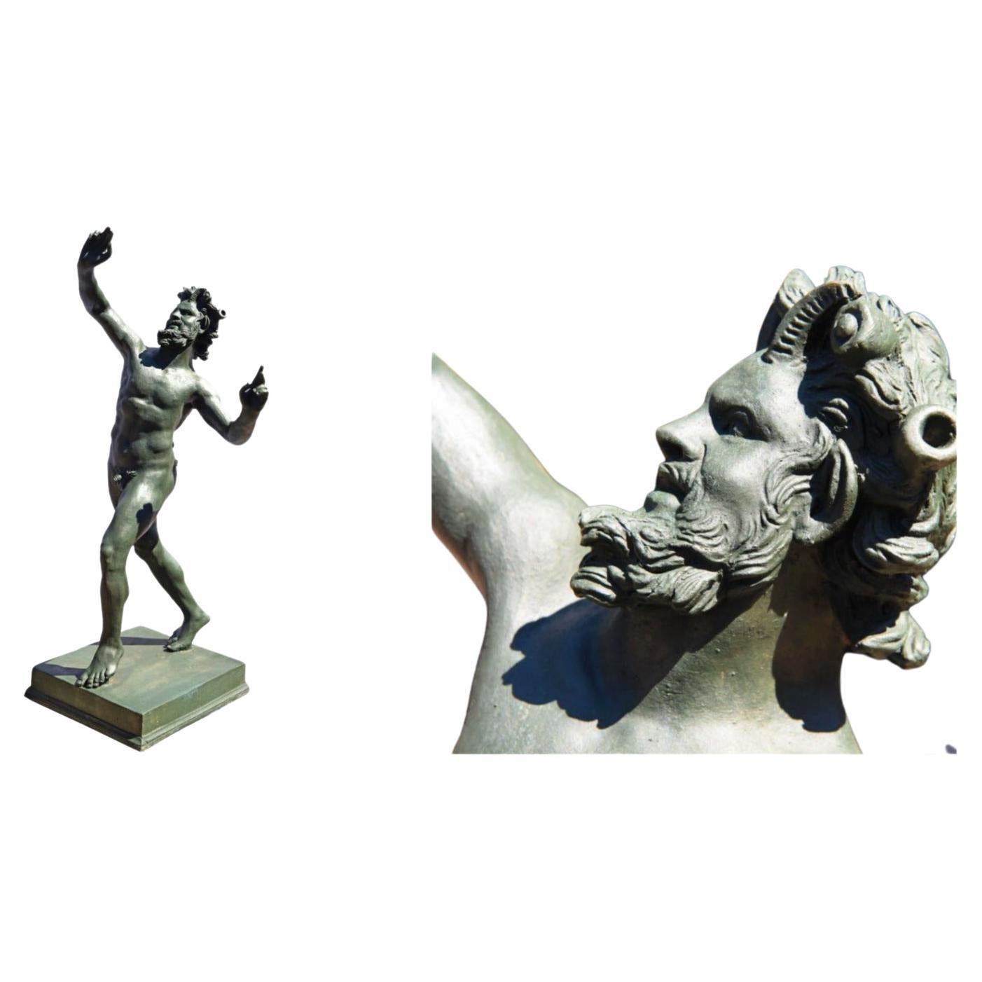 „“ Fauno von Pompeji „“ – Bronzebeschichtete Terrakotta Anfang des 20. Jahrhunderts