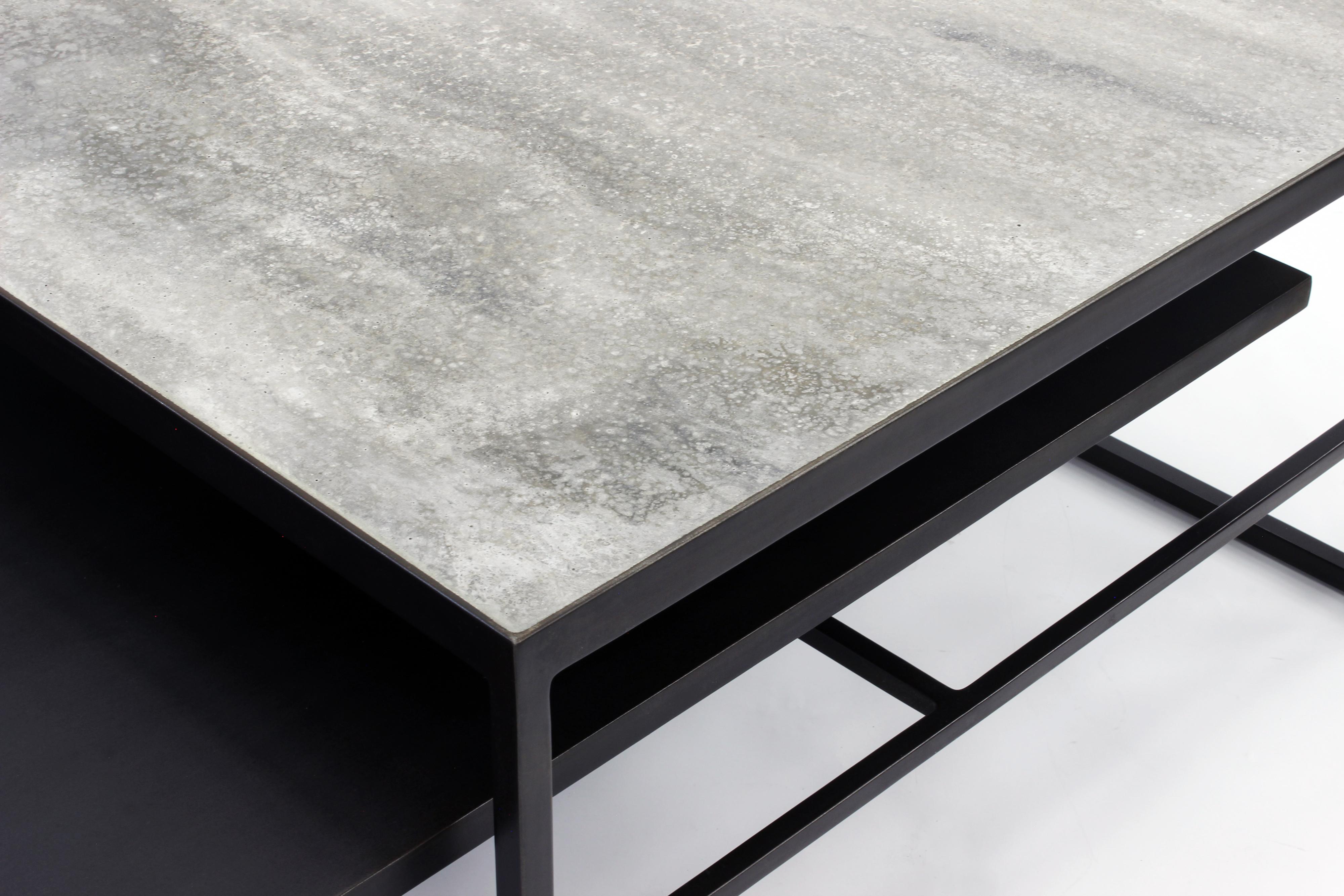 American Floating Steel, Concrete Nesting Coffee Table, from Joshua Howe Design