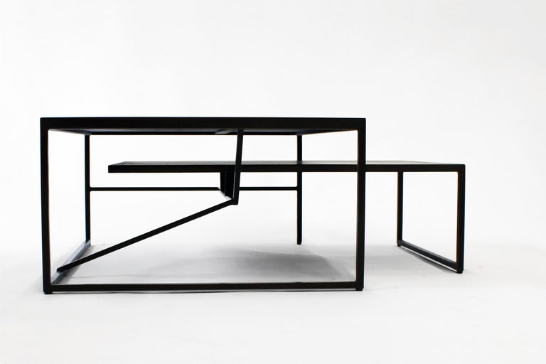 Floating Steel, Concrete Nesting Coffee Table, from Joshua Howe Design