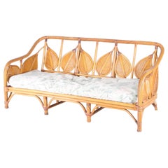 Used « Foliages » rattan sofa