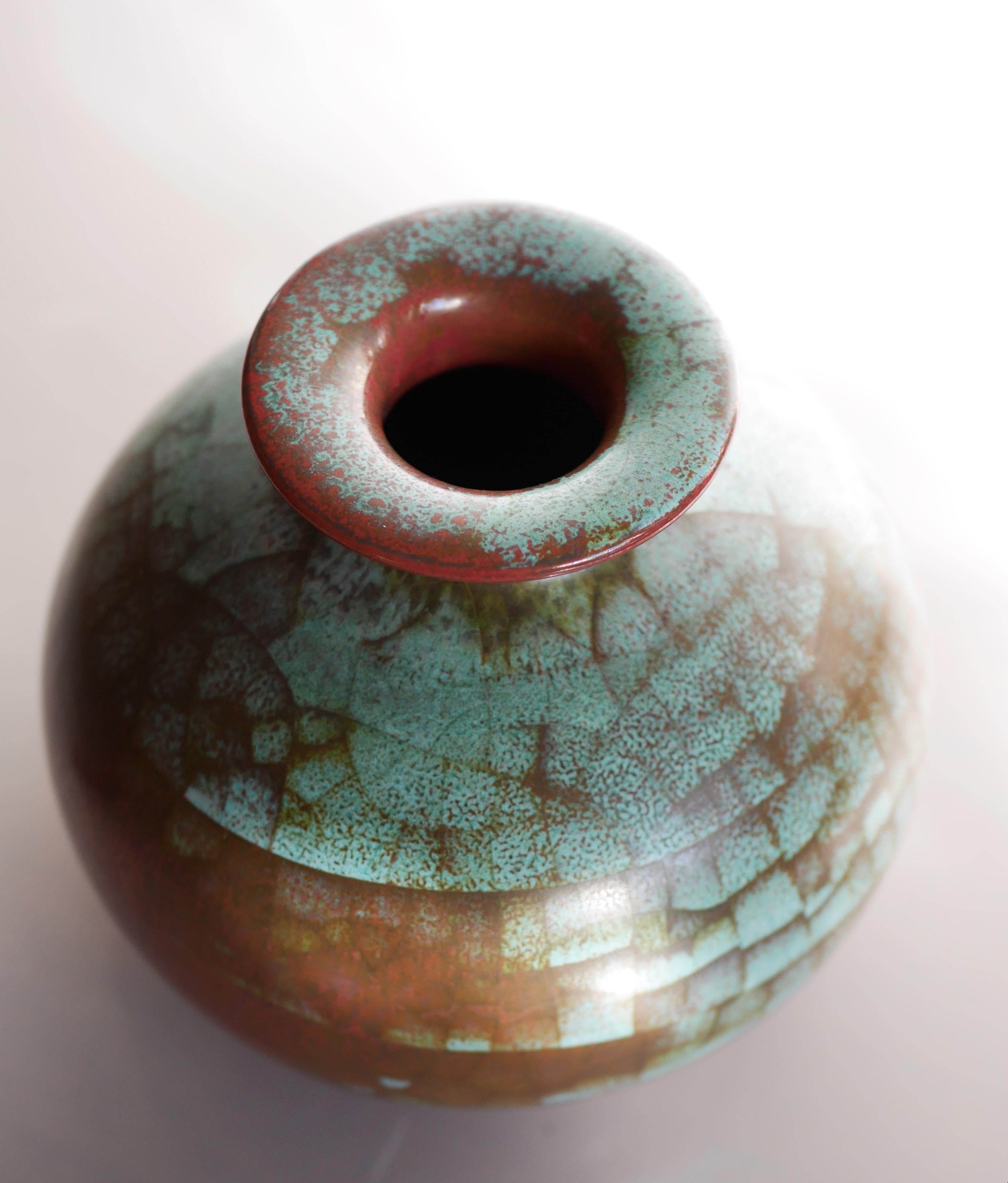 Mid-century modern pottery vase with Persia glaze from Michael Andersen, Denmark 2
