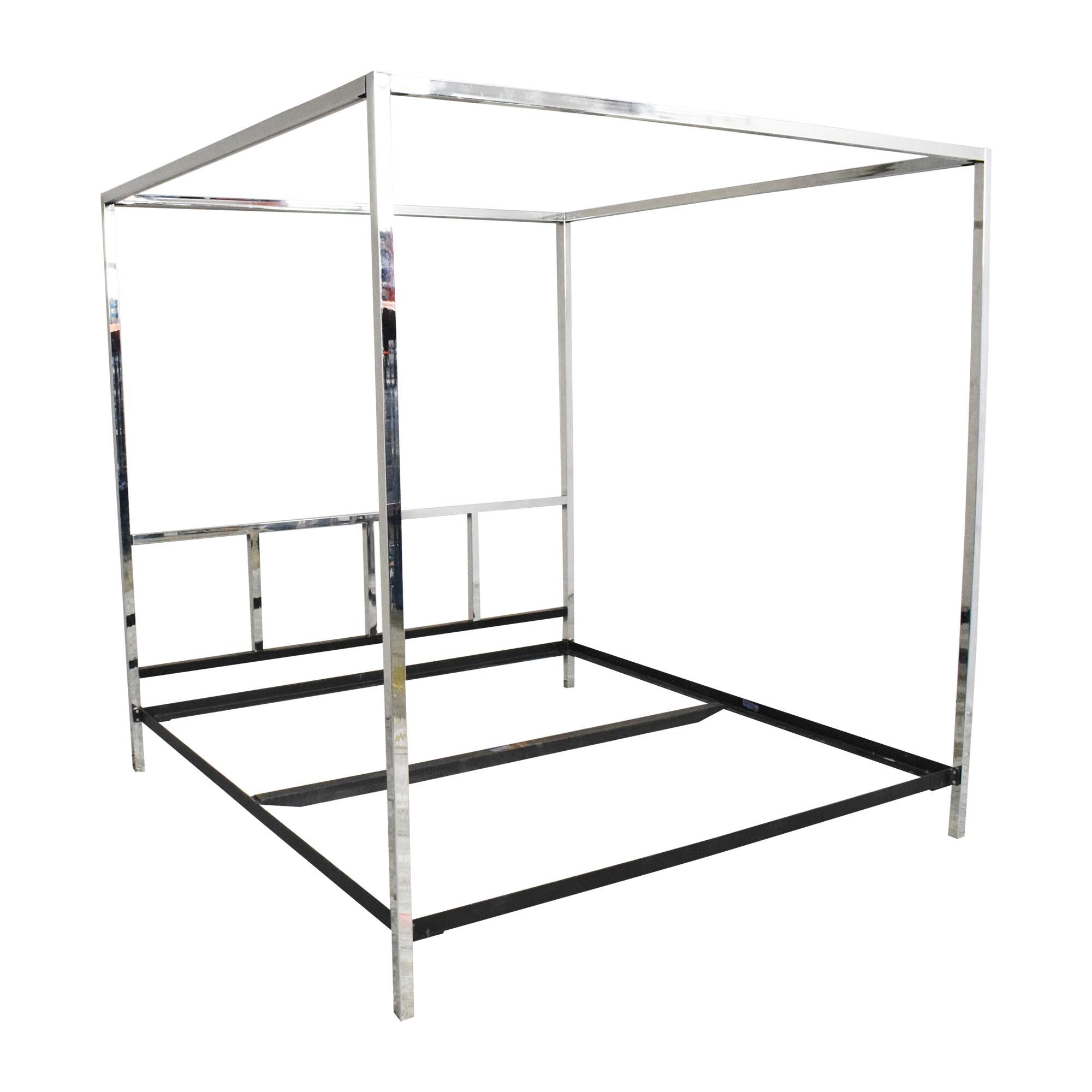 Pace Collection Chrome Canopy Bed For Sale 1