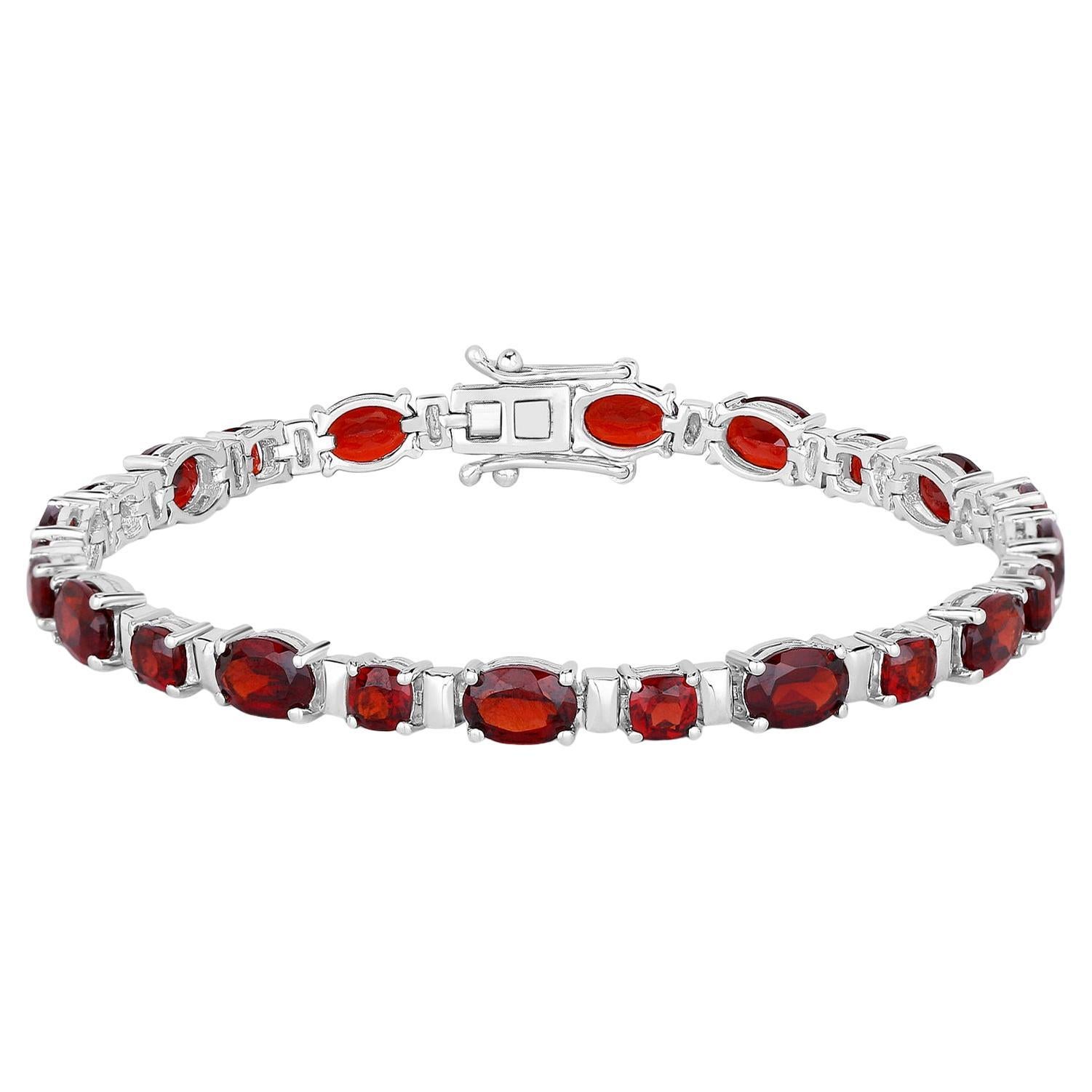 "Pulsera de tenis granate 13,8 quilates Plata de ley rodiada"