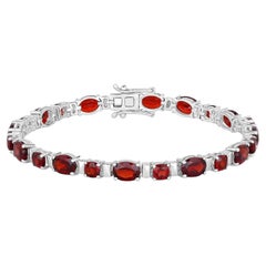 "Pulsera de tenis granate 13,8 quilates Plata de ley rodiada"