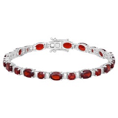 "Bracelet de tennis en grenat 13,8 carats argent sterling plaqué rhodium"