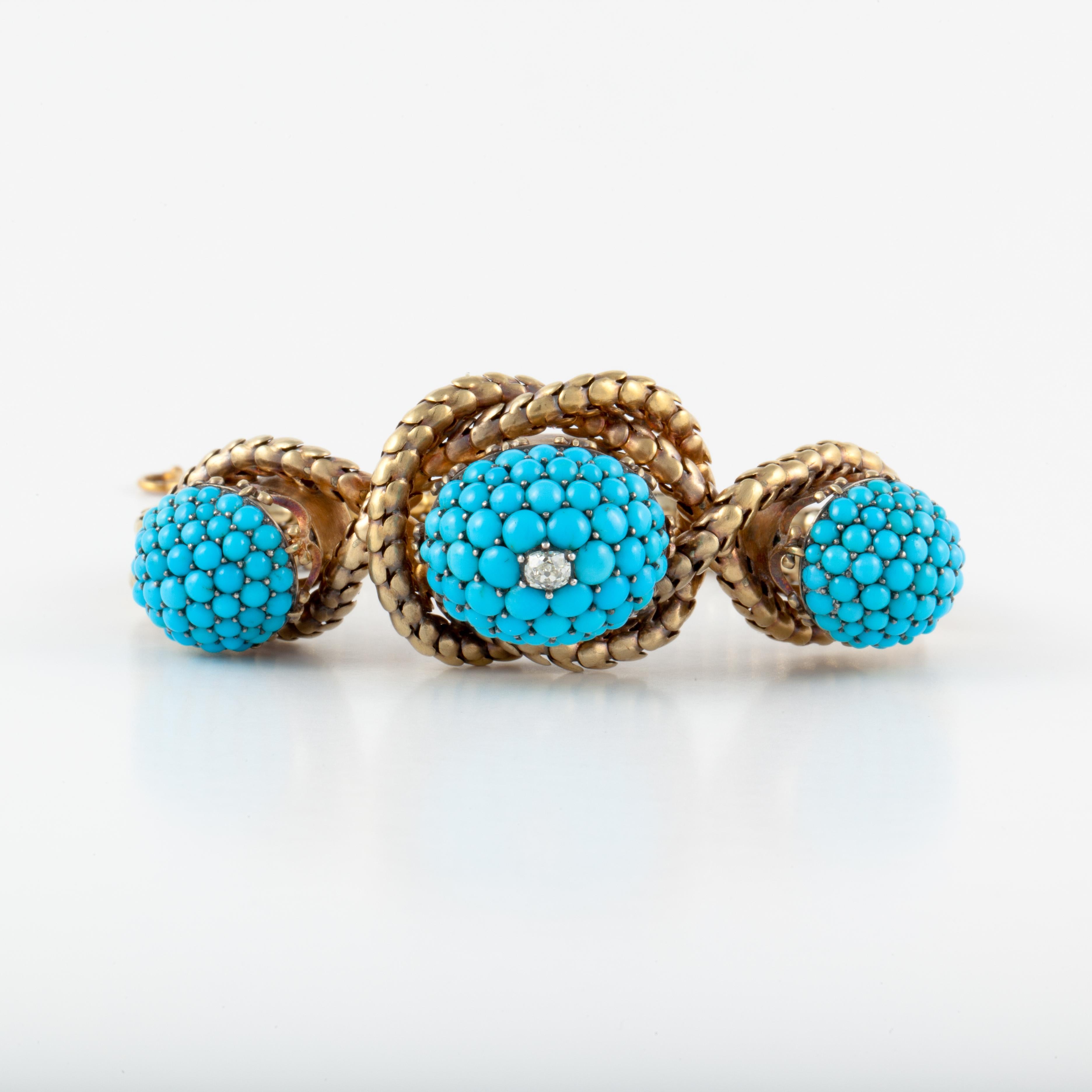 antique gold and turquoise bracelet