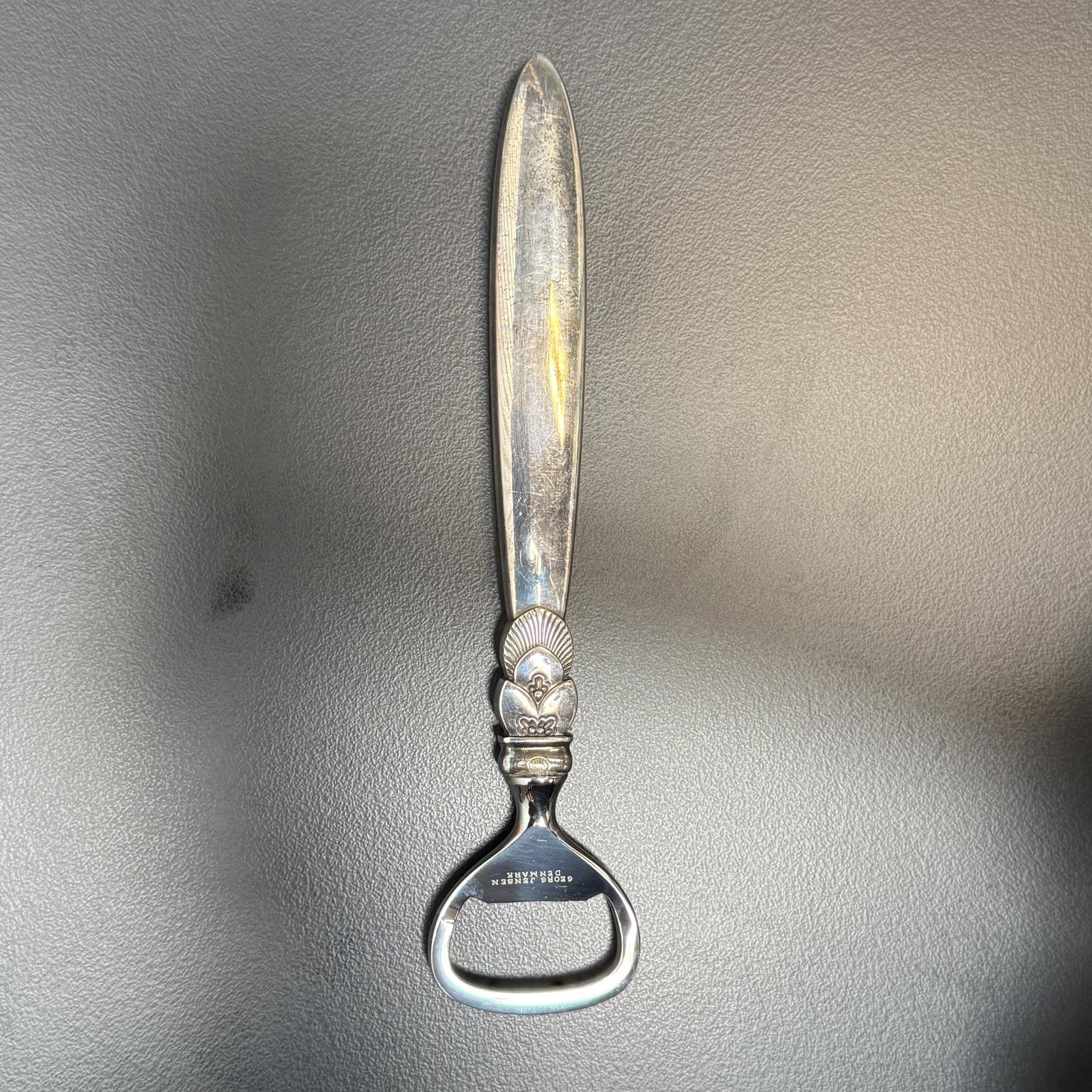 Georg Jensen Sterling Silver Cactus Bottle Opener Denmark For Sale 6