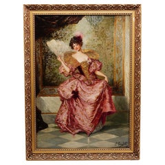 J. Gougelet 'French' Oil on Canvas, an Elegant Lady Portrait