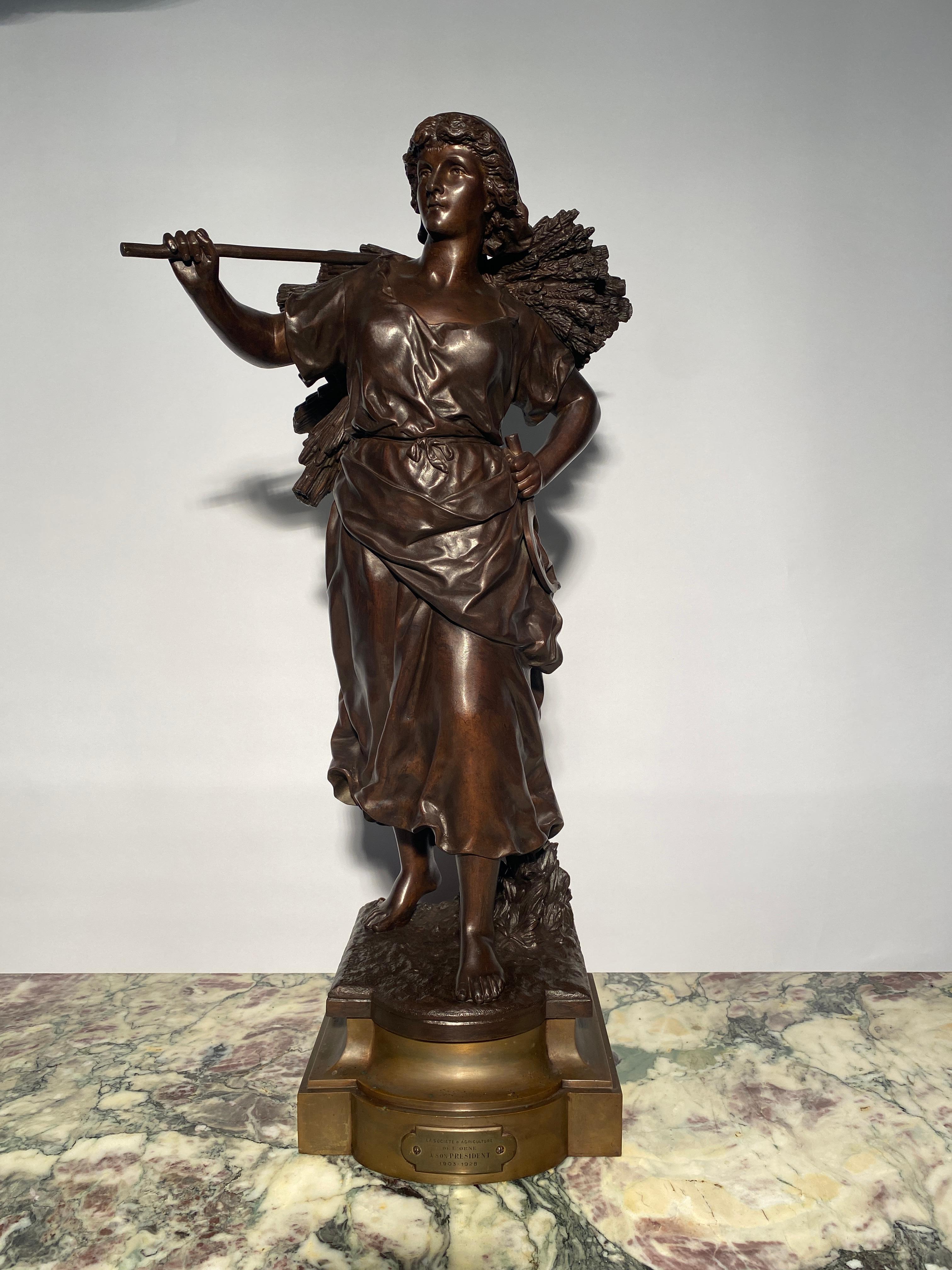 Bronze Statue en bronze « La Moissonneuse » par Ernest Rancoulet en vente