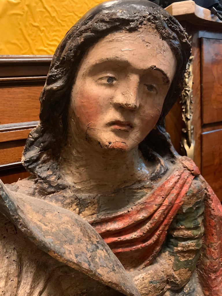 "La Pieta" Spanish Sculpture in Wood, 15th Century For Sale at 1stdibs