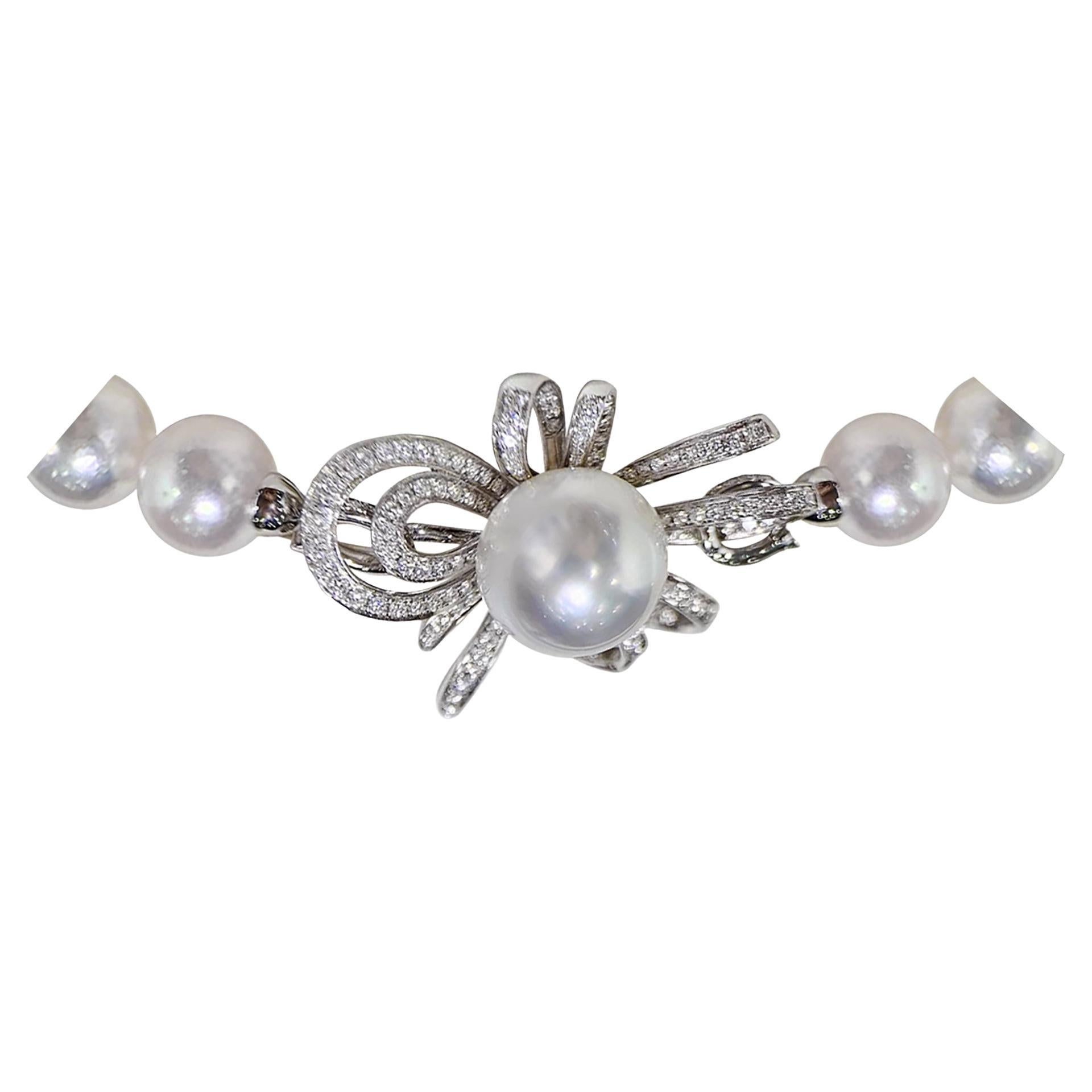 【 Lustre Arc】Convertible Collier à pendentifs en perles d'Aurora et d'Akoya