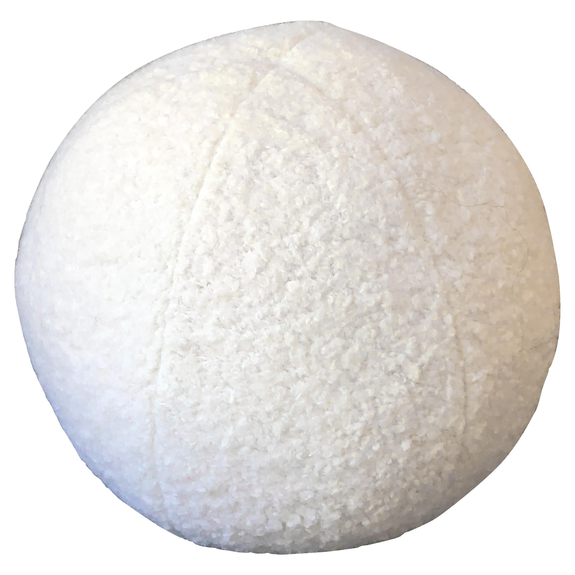 " Mina " 8'' White Boiled Wool Pillow Sphere by Le Lampade