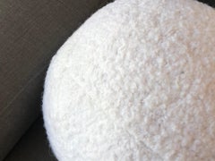 " Mina " 8'' White Boiled Wool Pillow Sphere by Le Lampade