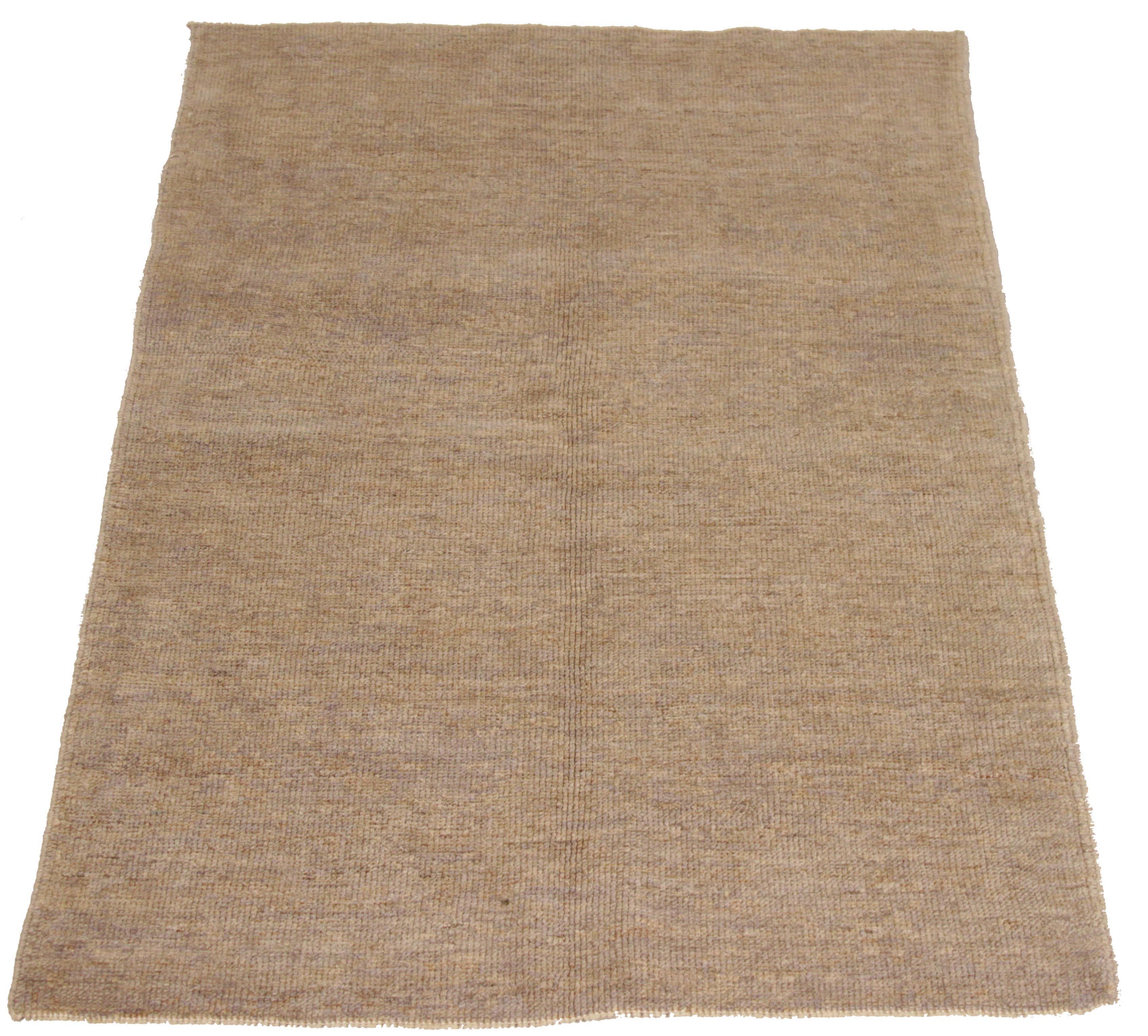 Modern Oushak Persian Rug with Hidden Floral Details in Brown and Beige For Sale 2