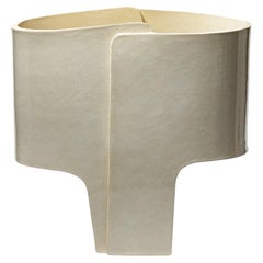 « Nocta_01 » table lamp in white glazed stoneware by Denis Castaing, 2025.