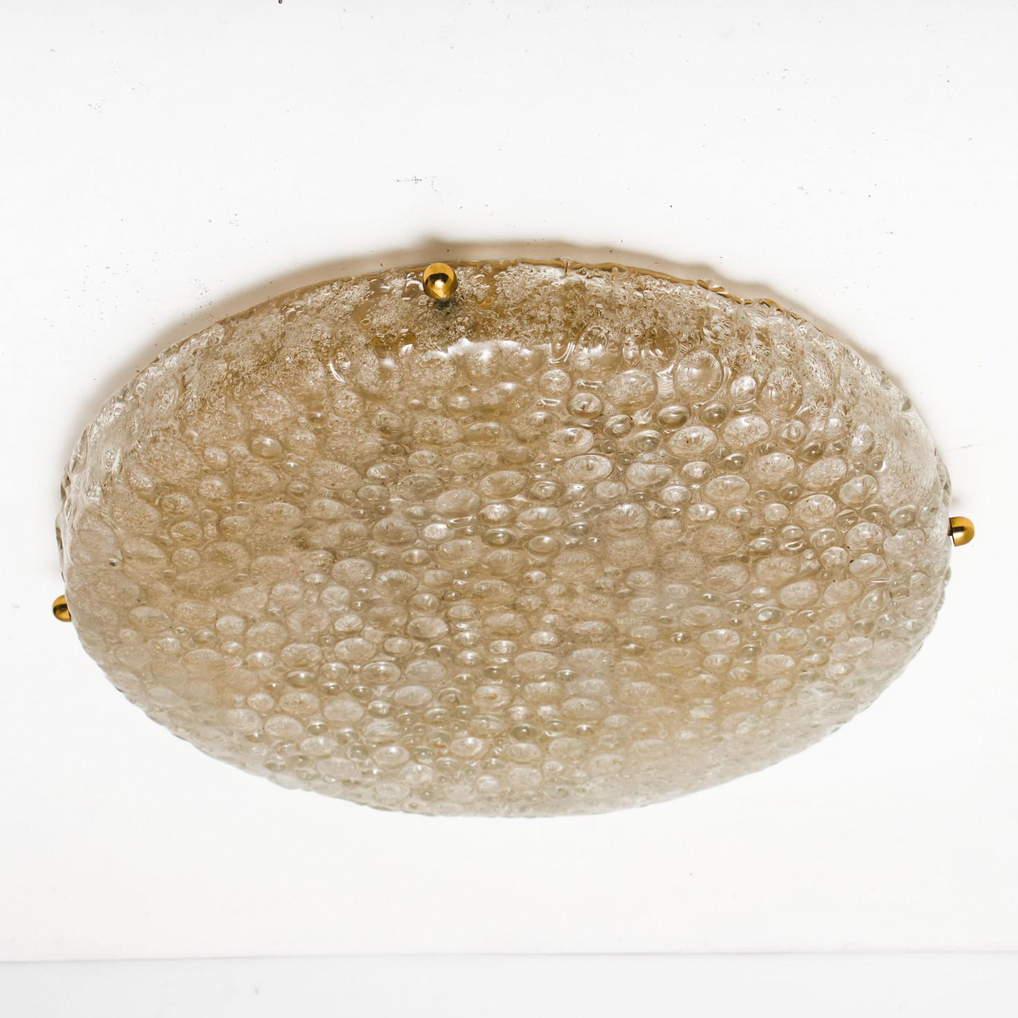 ! des 6  Encastré en verre bullé massif épais, 1960 en vente 2
