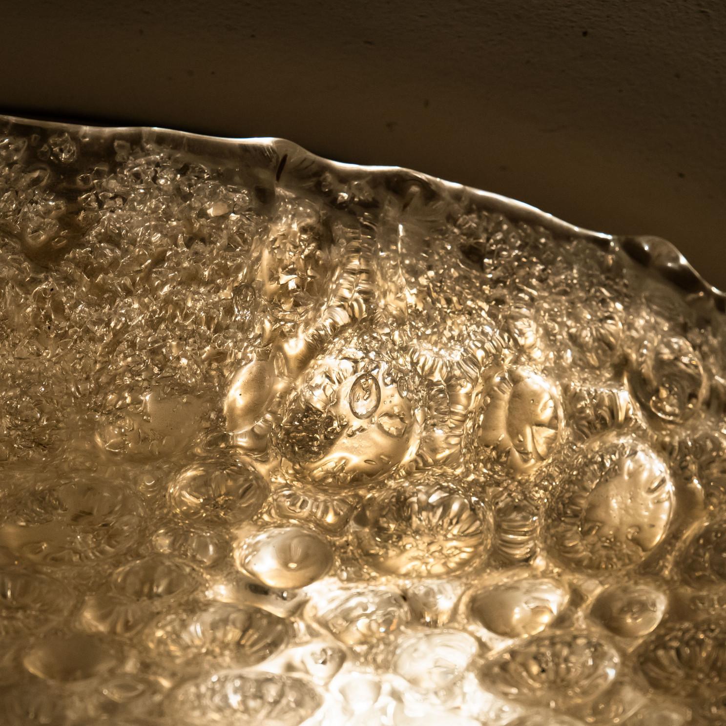 ! des 6  Encastré en verre bullé massif épais, 1960 en vente 3