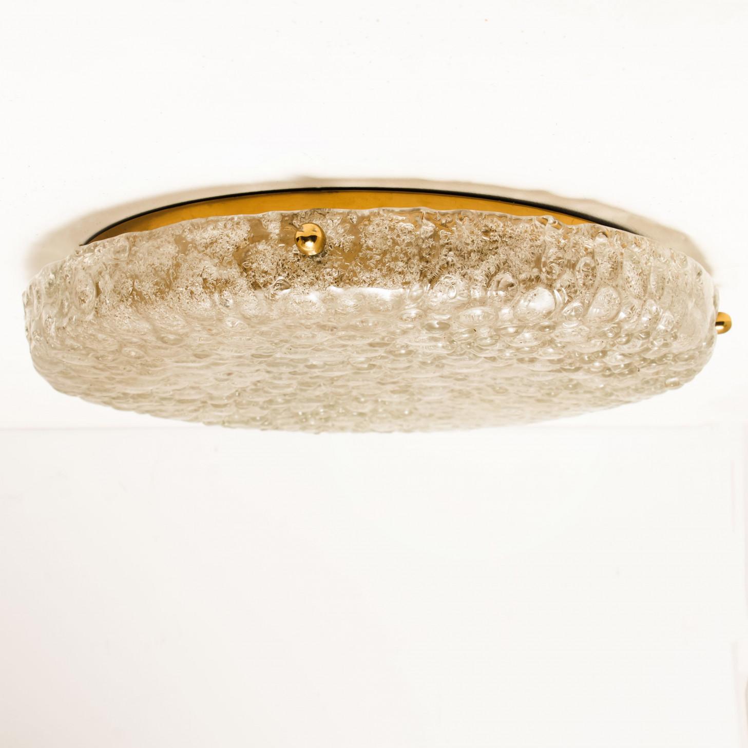 ! des 6  Encastré en verre bullé massif épais, 1960 en vente 4