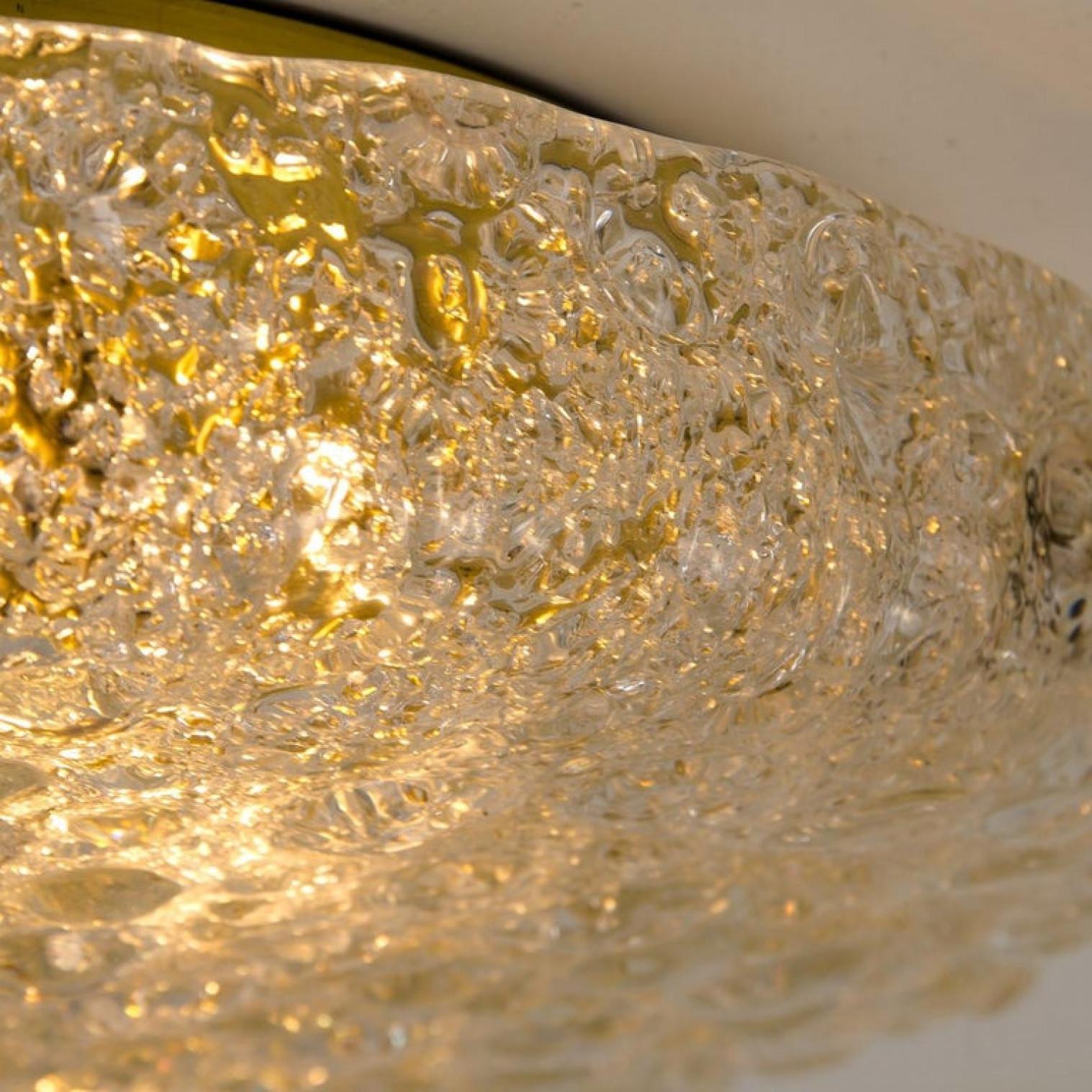 Mid-Century Modern ! des 6  Encastré en verre bullé massif épais, 1960 en vente