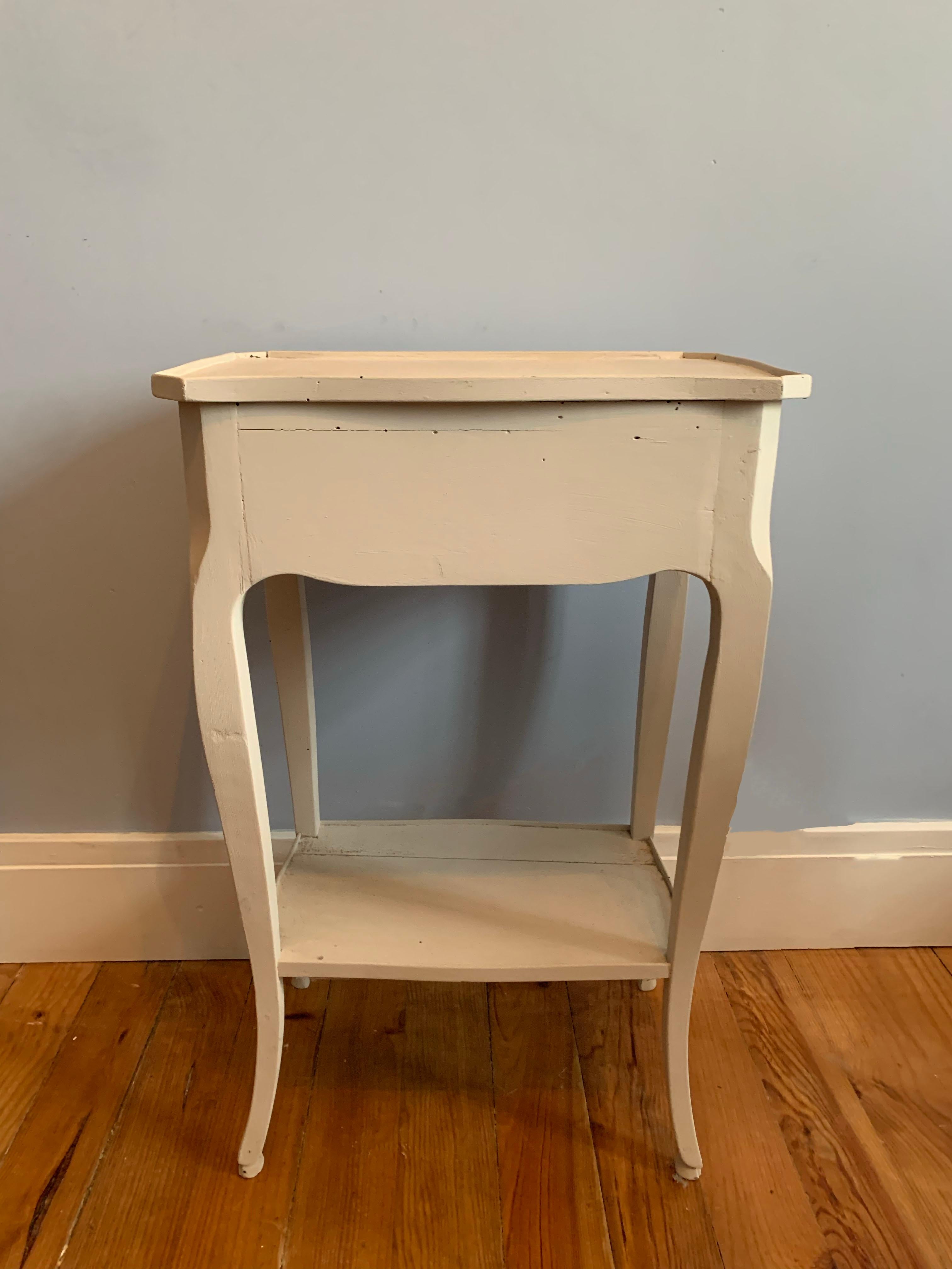 French Pair of Nightstands Lacquered Wood Louis XV Style