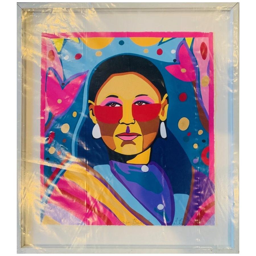 Peggy Bull, Serigraph by George Littlechild 1/50 For Sale