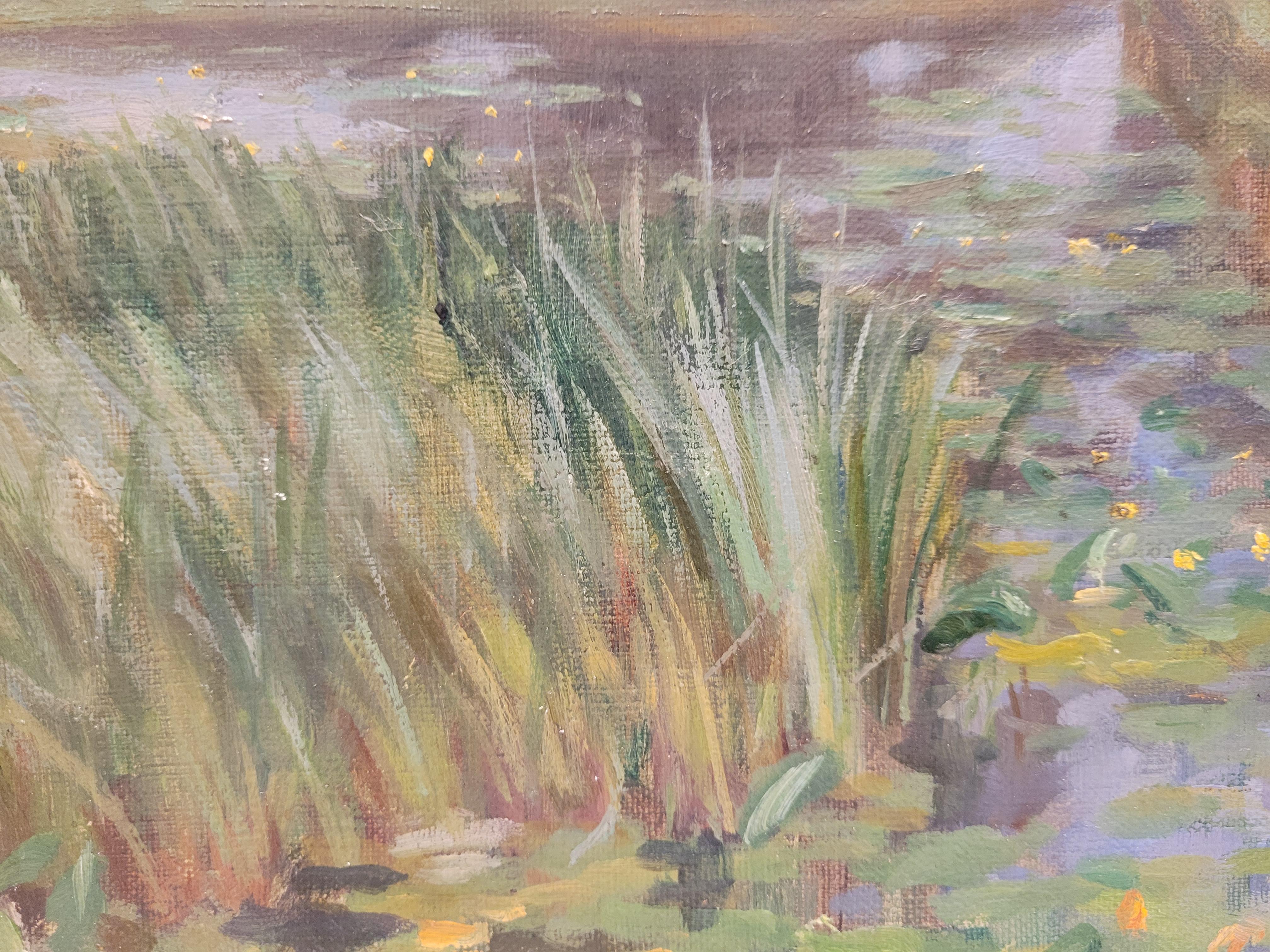 , Pinting Impressionism “Fisherman in a river”  Countryside– Catalan School For Sale 4
