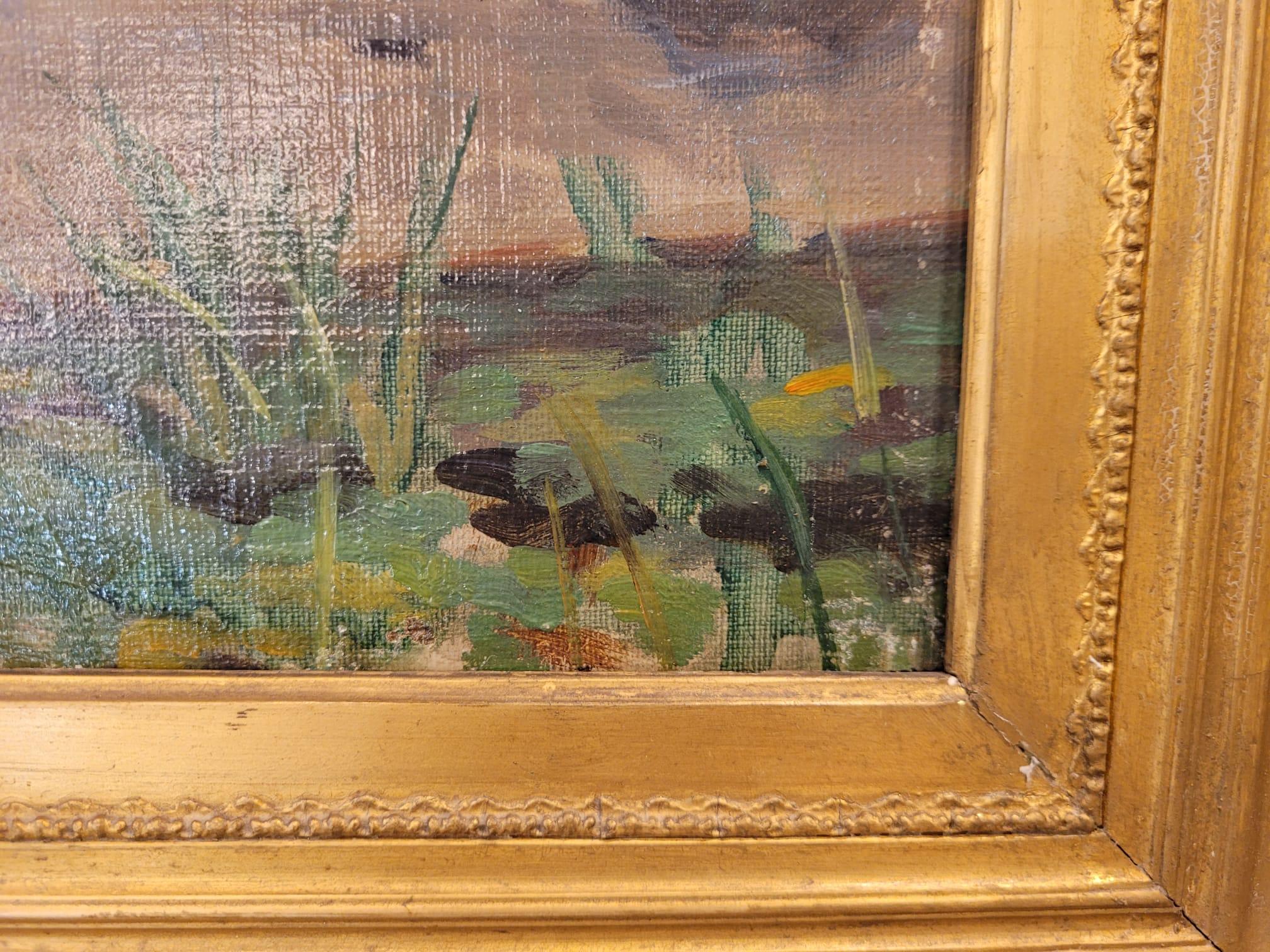 , Pinting Impressionism “Fisherman in a river”  Countryside– Catalan School For Sale 10
