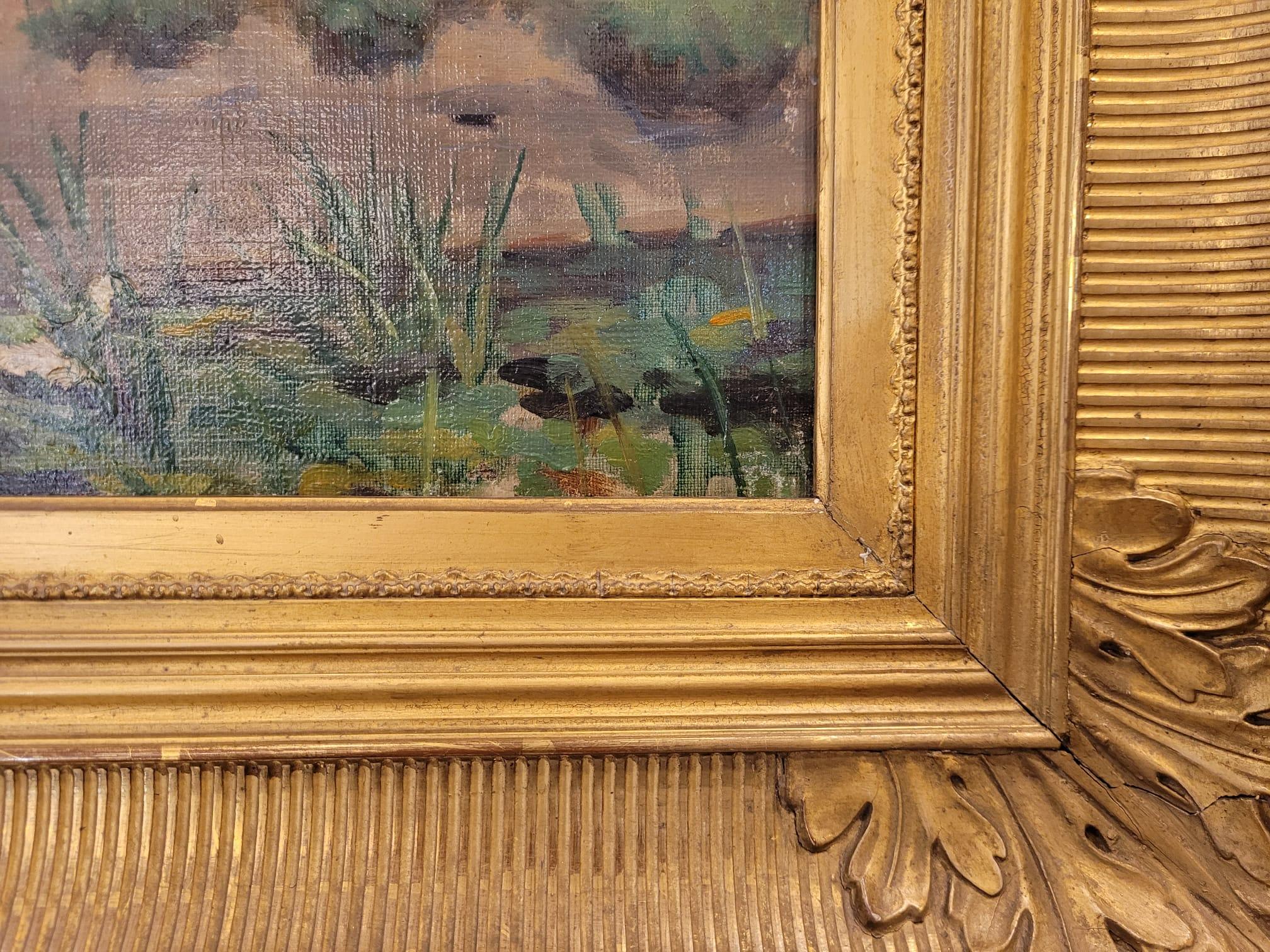 , Pinting Impressionism “Fisherman in a river”  Countryside– Catalan School For Sale 11