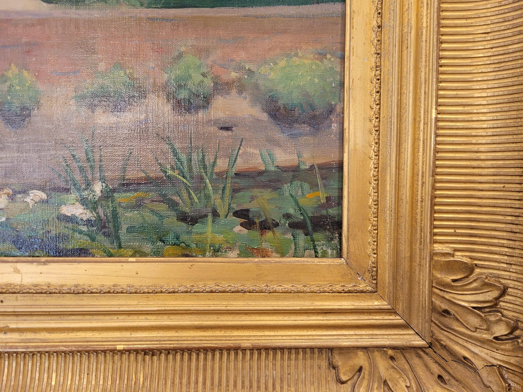 , Pinting Impressionism “Fisherman in a river”  Countryside– Catalan School For Sale 12