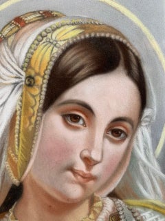 " Ritratto della Vergine in abiti eleganti " Pastello, XIX secolo