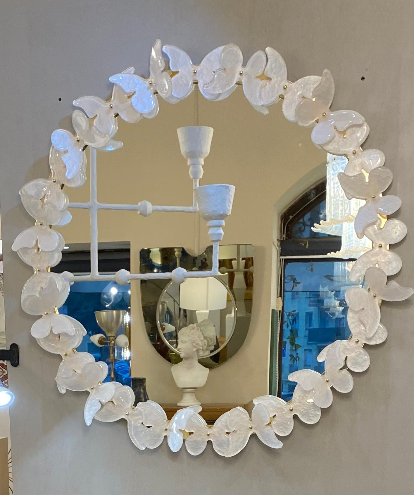 ⸻  Specchio rotondo in vetro di Murano - Modello 
