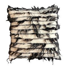 "Rovigo" White and Black Wool Pillow by Le Lampade