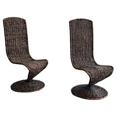 Chaises S  by Marzio Cecchi for Studio Most Italy in Wicker Rope 1970