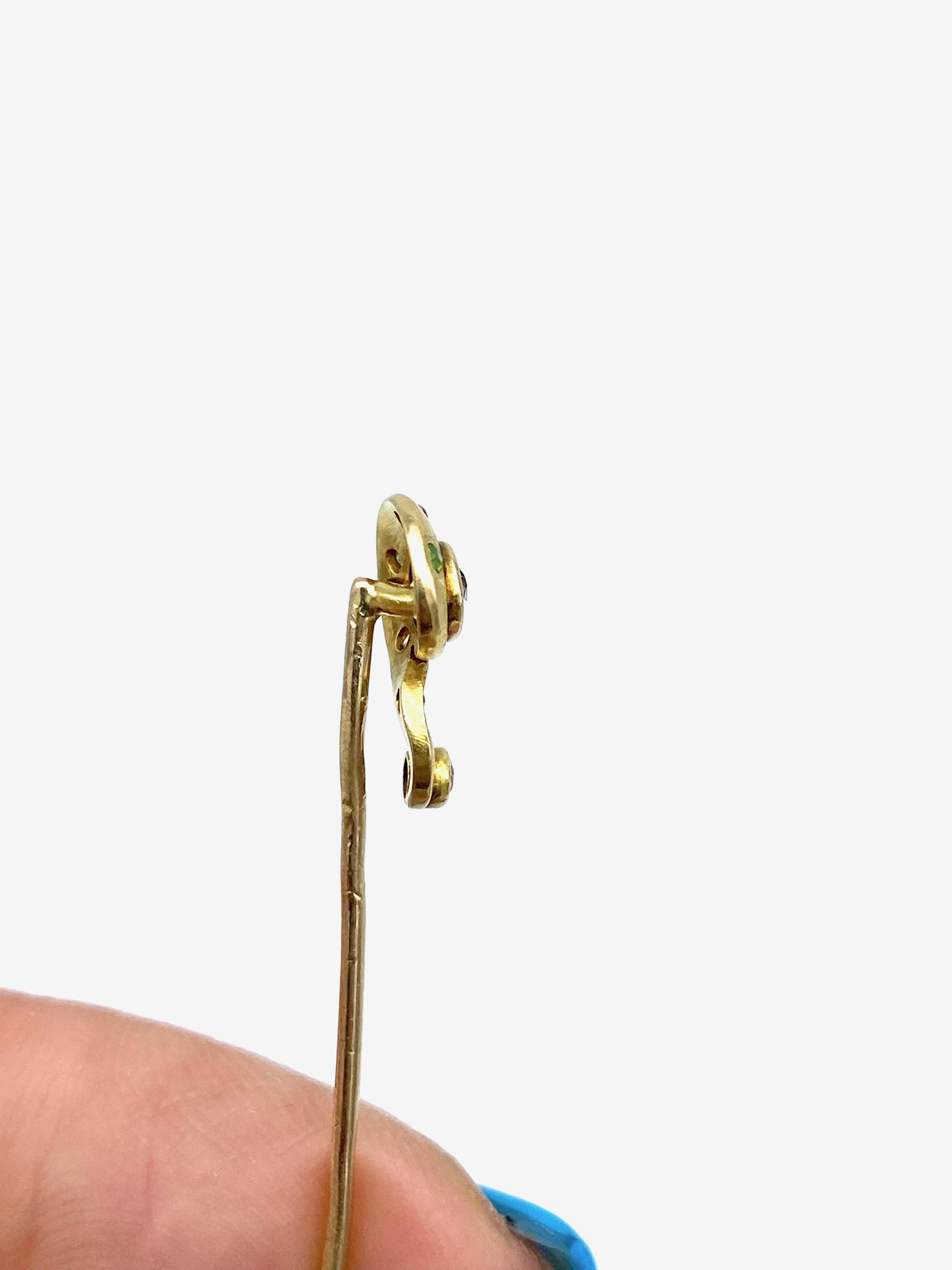 Old Mine Cut ? Symbol Mine Cut Diamond Pin, Circa 1800's 14 Karat Yellow Gold