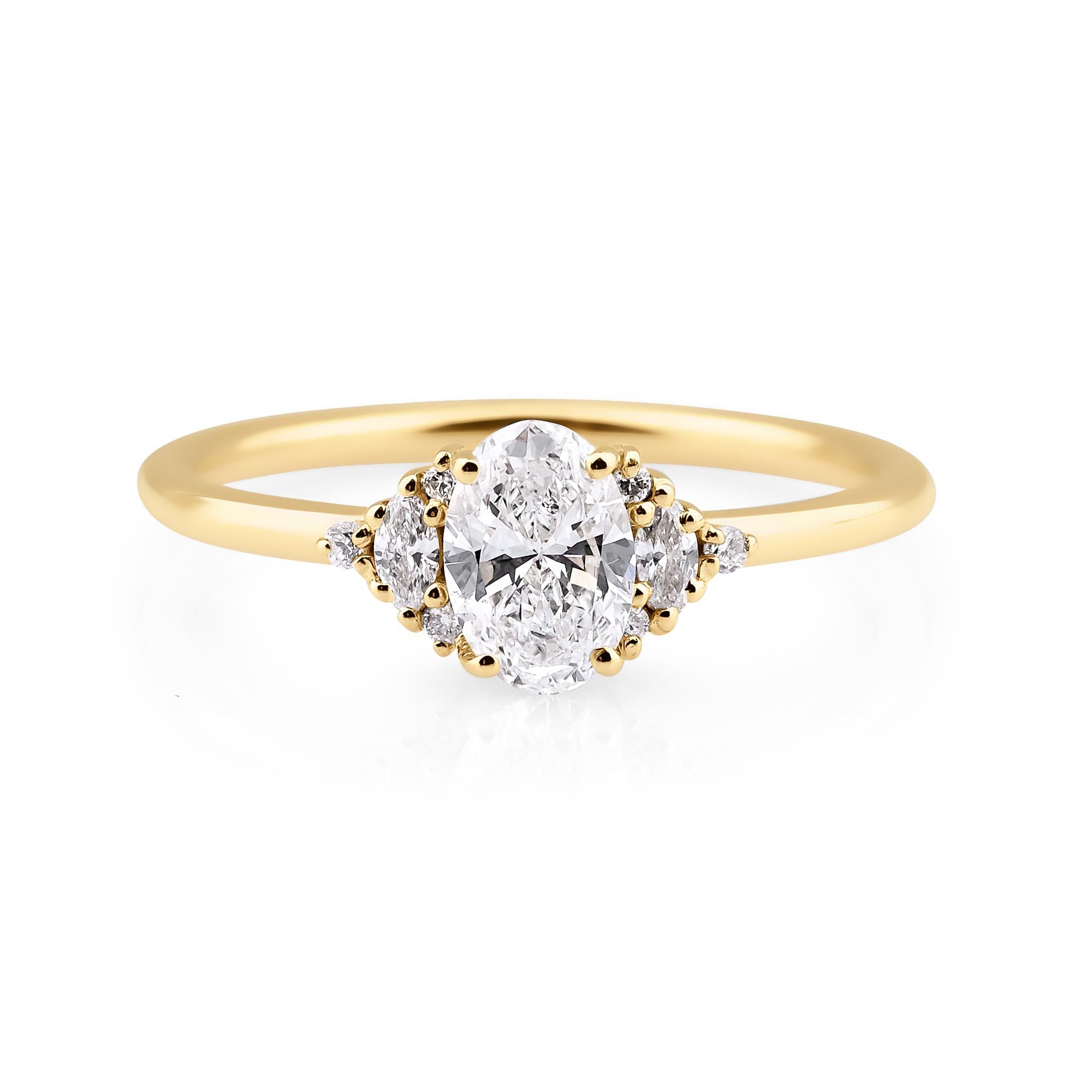 For Sale:  ” The Idalion” Oval Diamond Engagement Ring 2