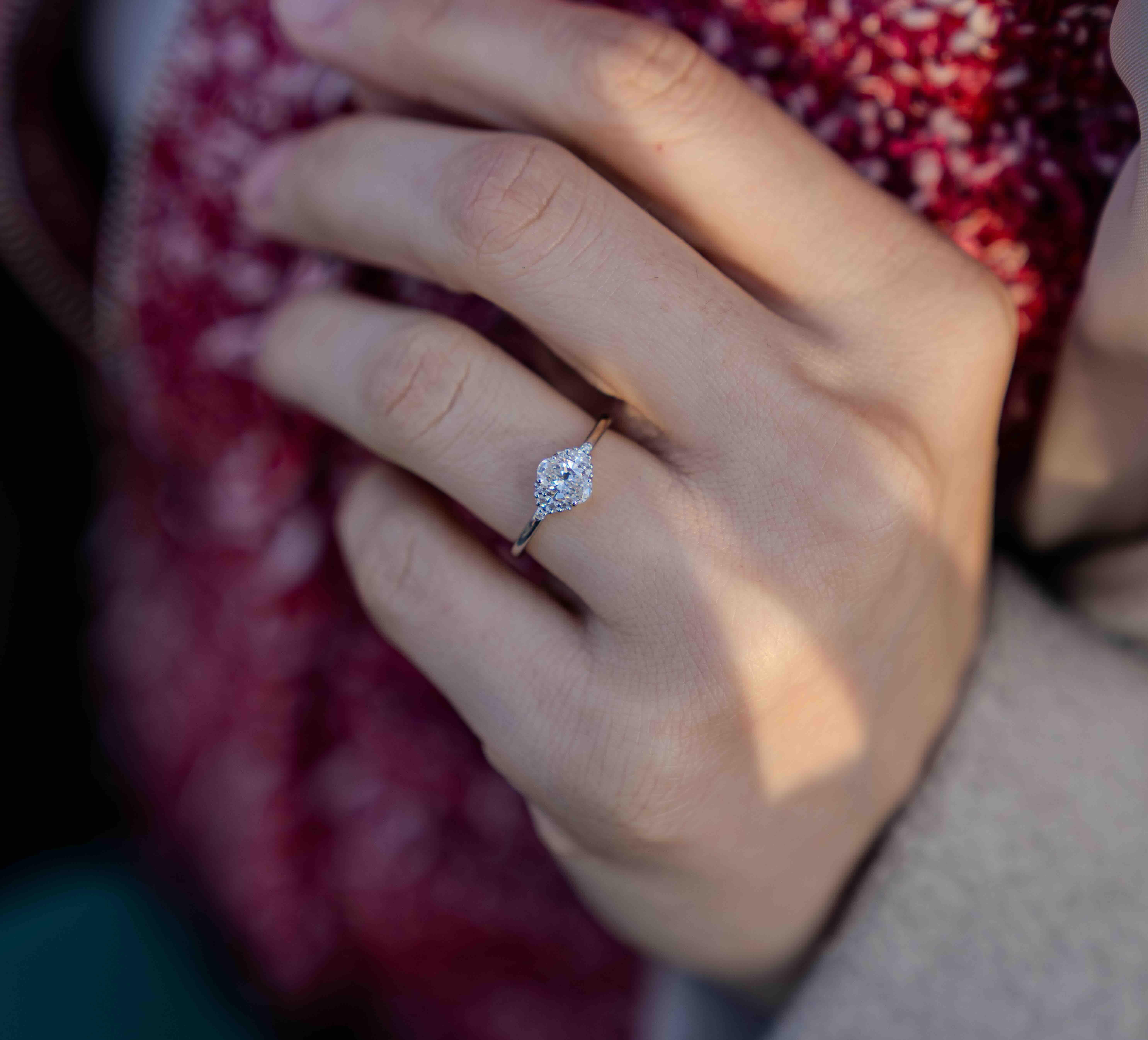 For Sale:  ” The Idalion” Oval Diamond Engagement Ring 3
