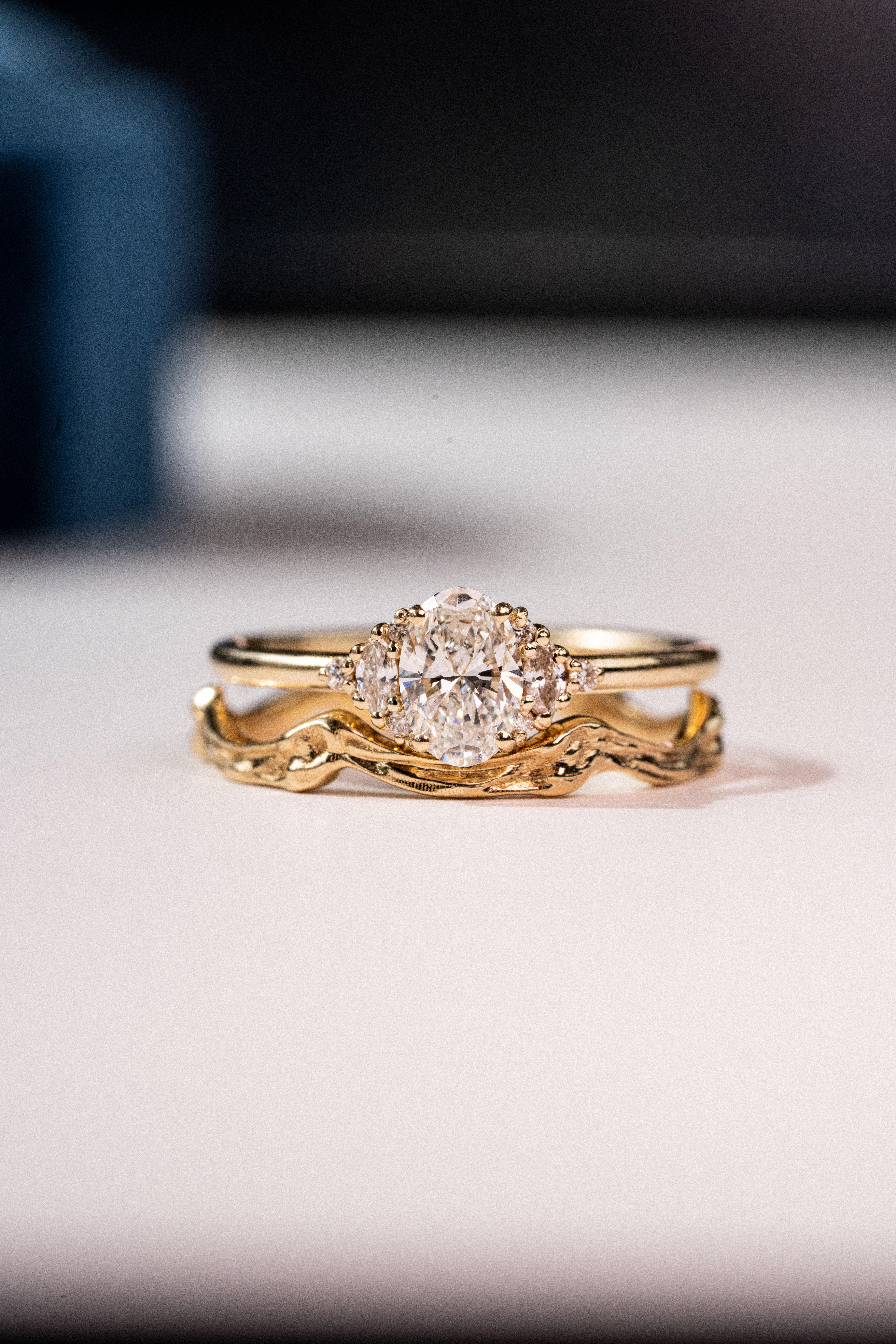 For Sale:  ” The Idalion” Oval Diamond Engagement Ring 5