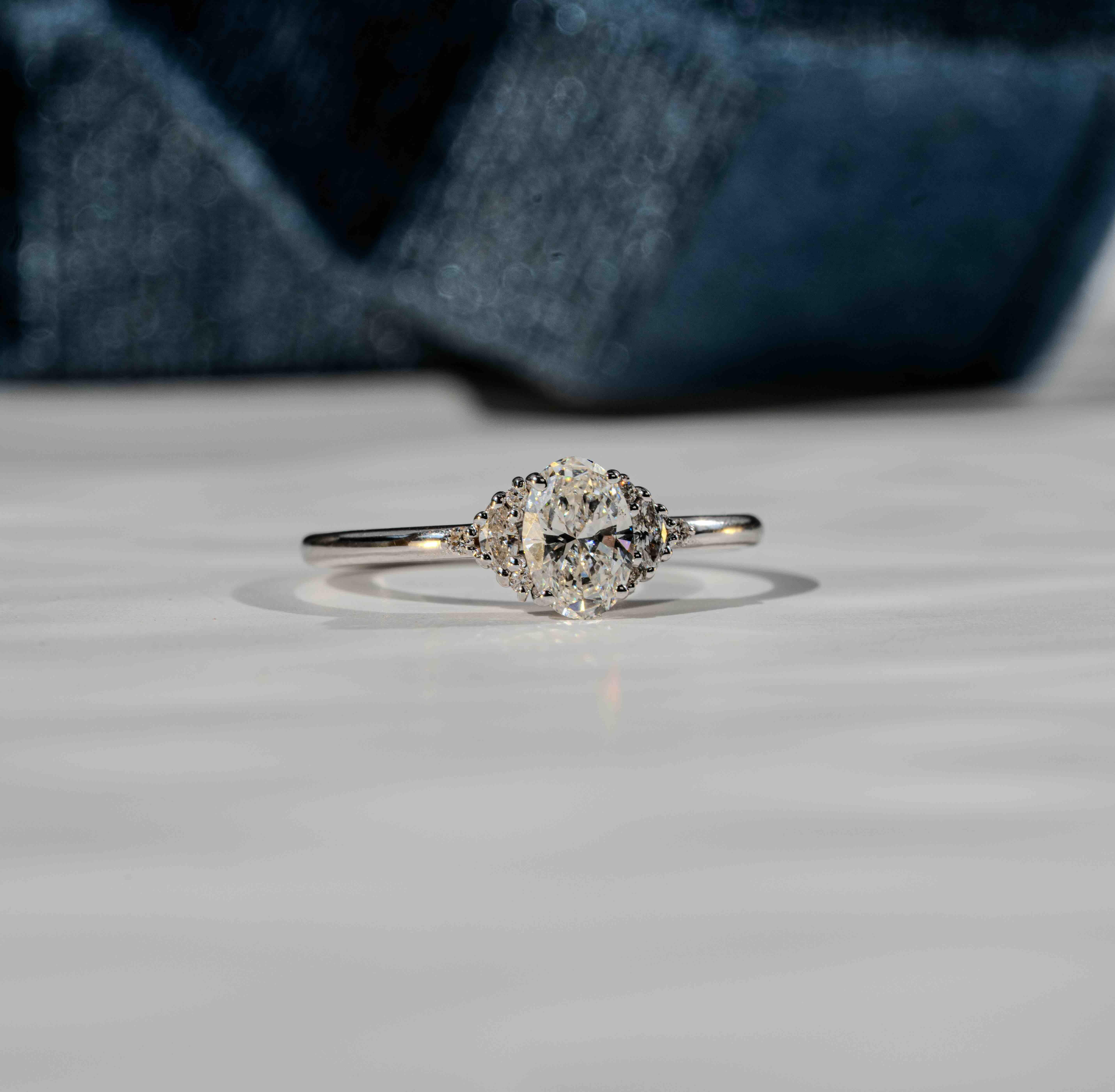 For Sale:  ” The Idalion” Oval Diamond Engagement Ring 9