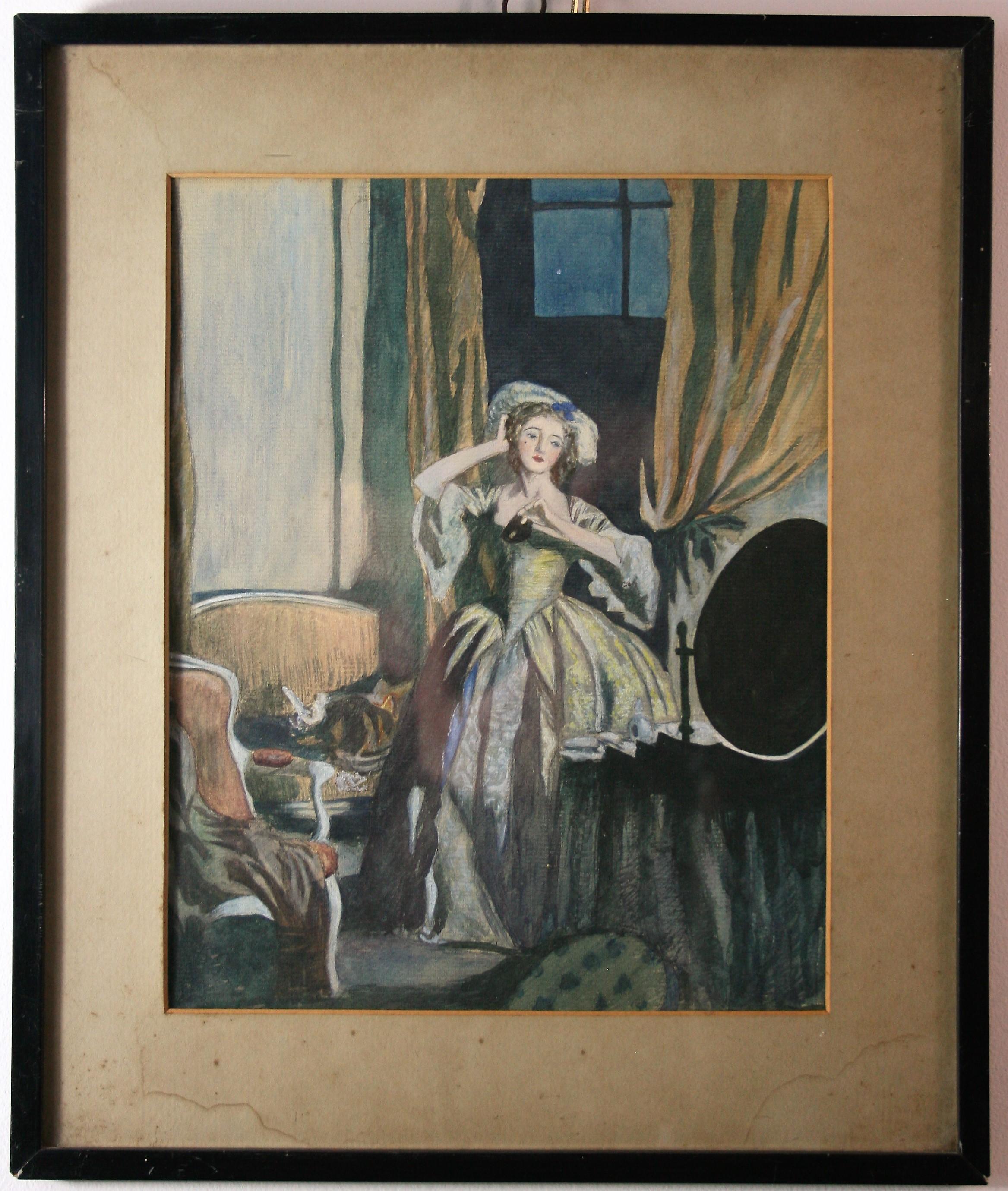 French painting « the Masquerade » , 19th Century - Louis XV style For Sale 1