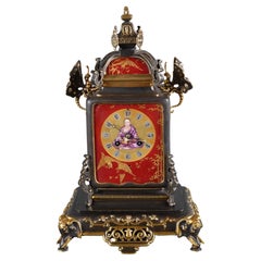 « The Musician » Japanese style Clock attr. to L'Escalier de Cristal, FR, c.1890