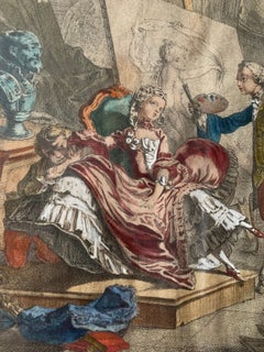 " The Painter Loves his Model ", Engraving, 20th Century