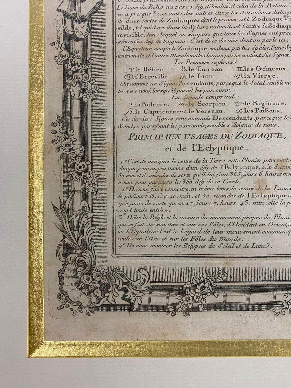 Louis XV « Le zodiaque et les écosystèmes » gravé français du 18ème siècle en vente