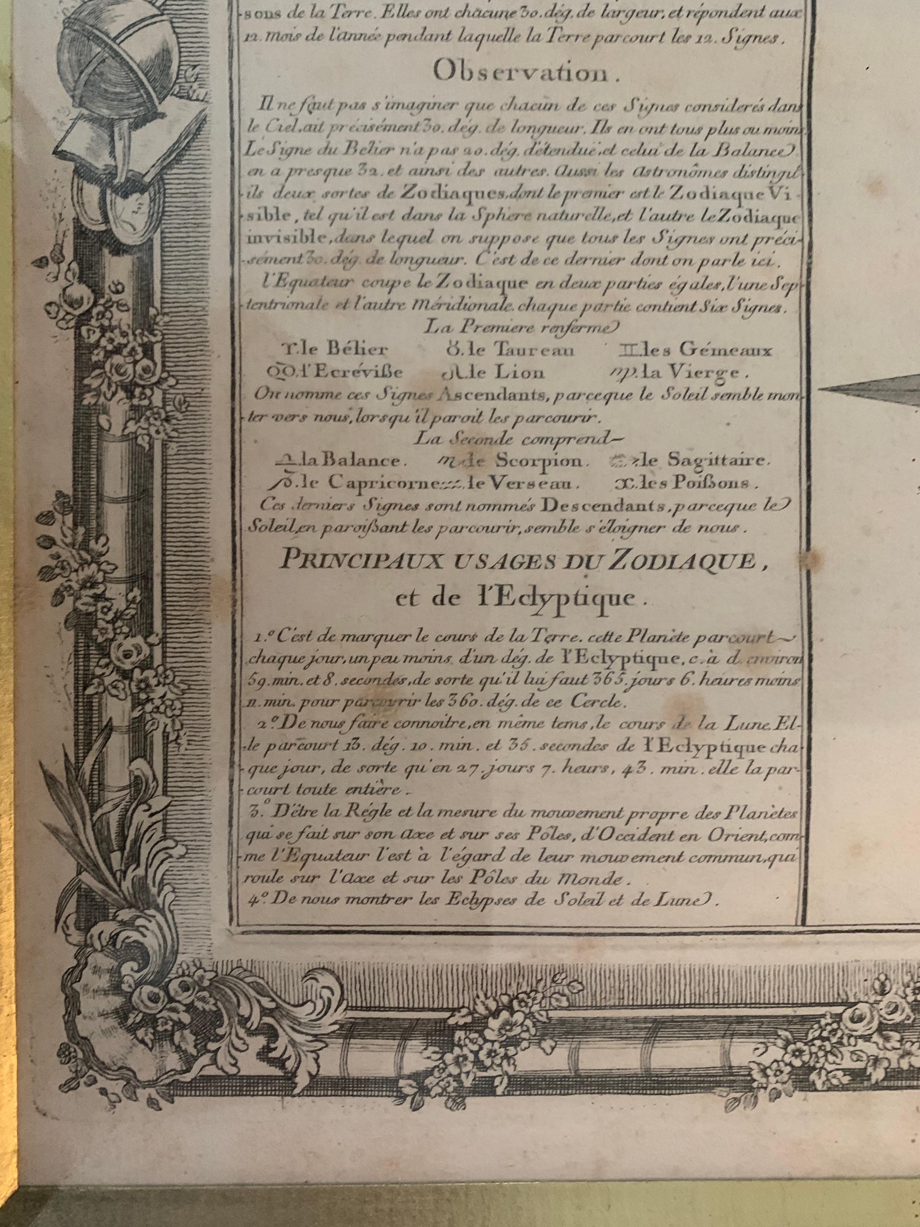 « Le zodiaque et les écosystèmes » gravé français du 18ème siècle Bon état - En vente à Beuzevillette, FR