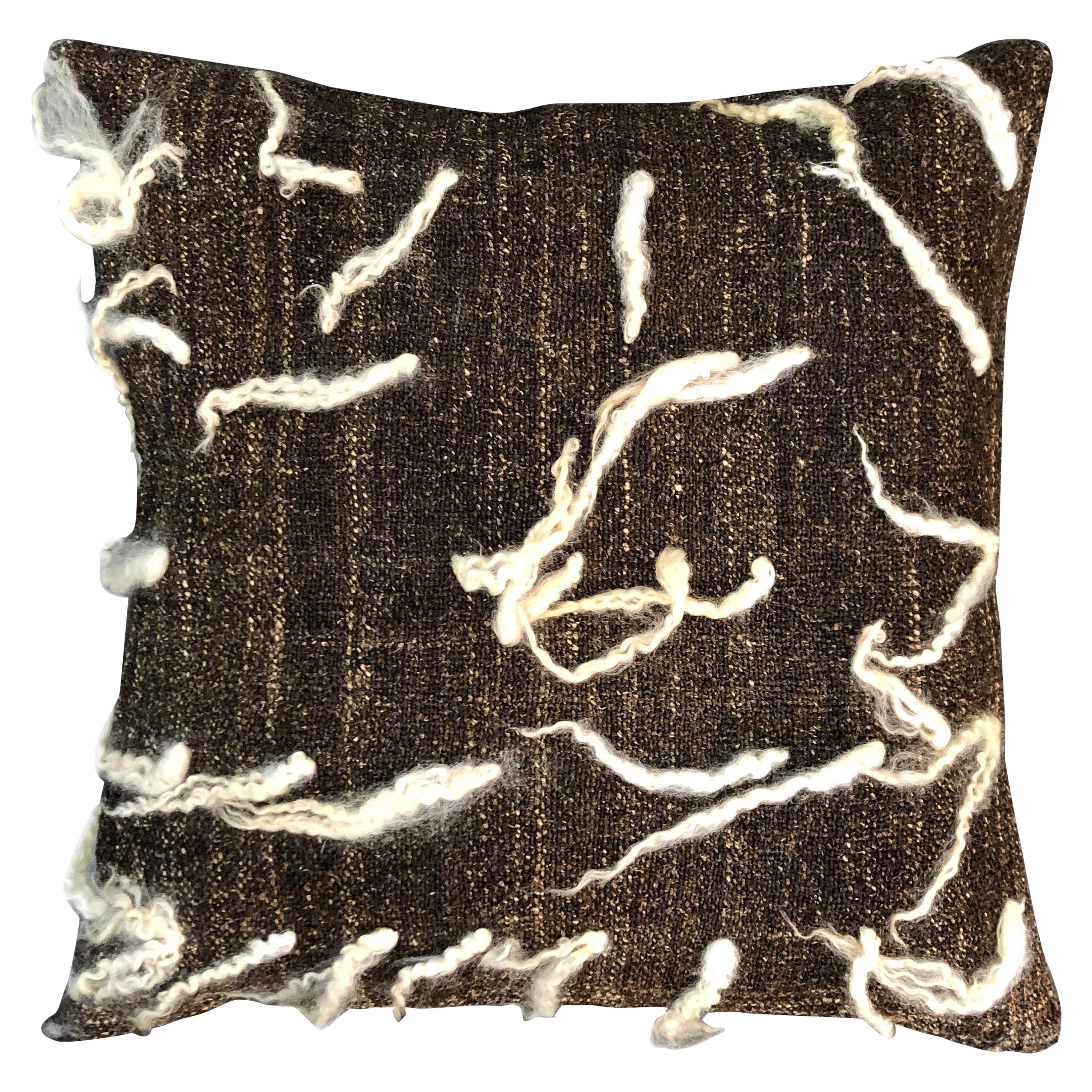 "Unico" Brown Wool Pillow by Le Lampade