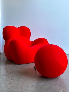 " UP 5 " by Gaetano Pesce for B&B Italia Red Armchair with Ottoman 1970s