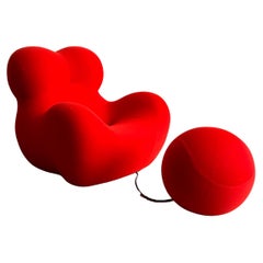 " UP 5 " by Gaetano Pesce for C&B Italia Red Armchair with Ottoman 1970s