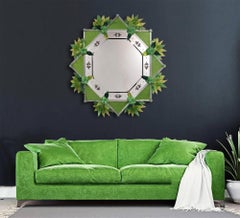 " Verde" Contemporary Murano Glass Mirror by Fratelli Tosi Murano
