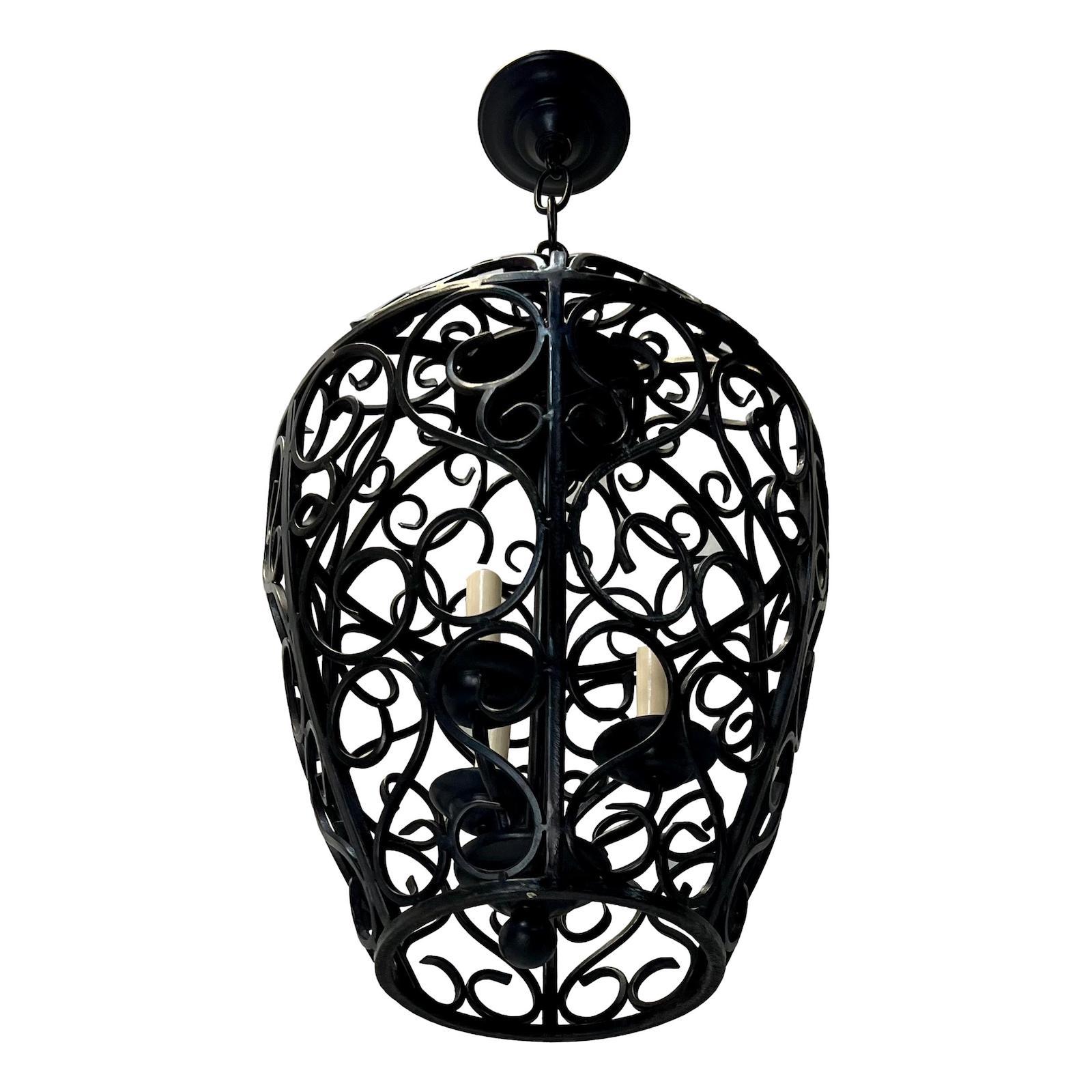  Vinatage French Iron Lantern In Good Condition For Sale In New York, NY