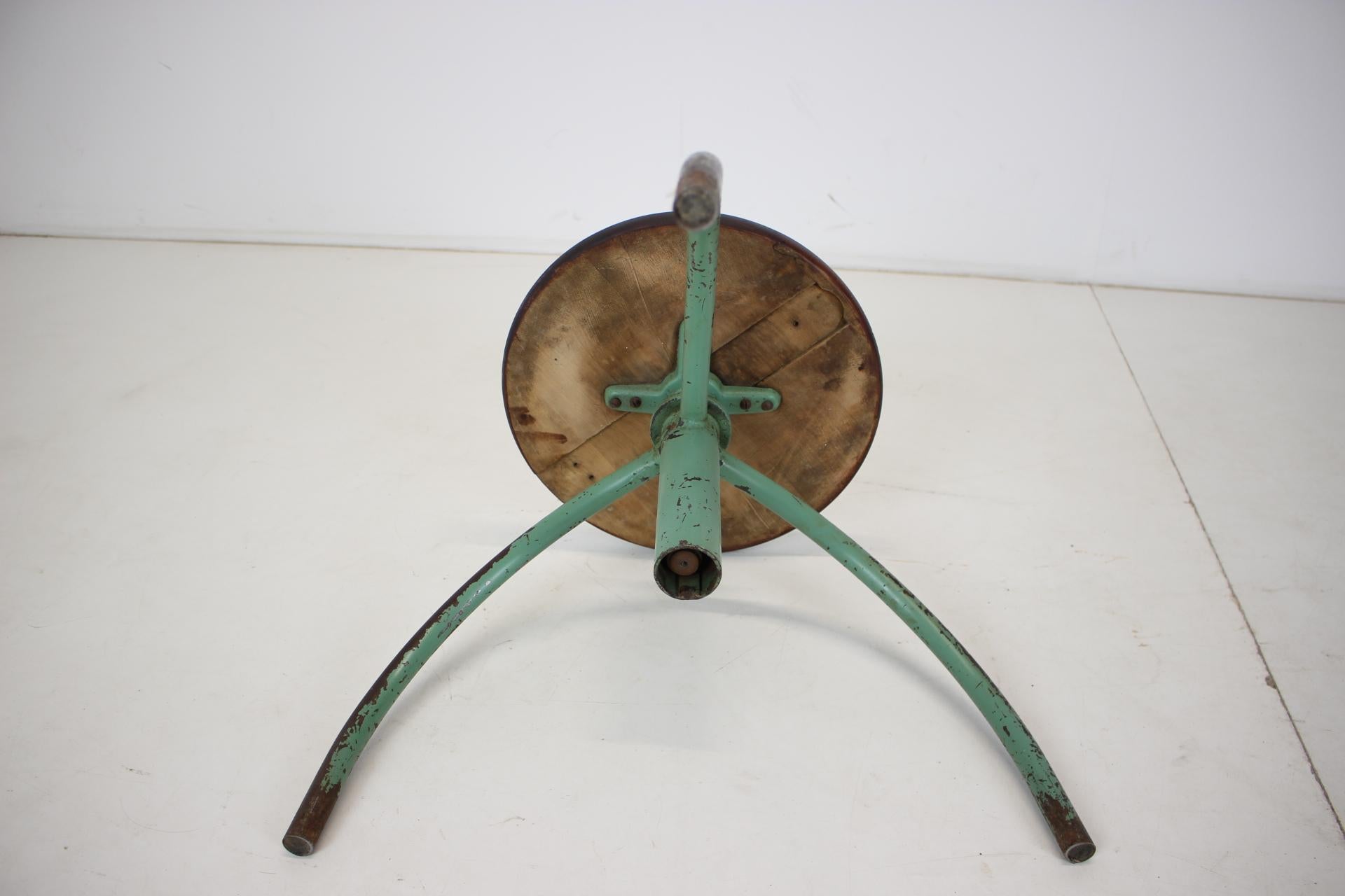 Iron Vintage Adjustable Industrial Stool with Patina, 1950s